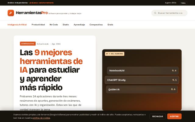 Captura de la página web de Aula Formación 10, formación y tech
