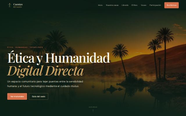 Captura de la página web de Cuentos de Loasis, otros sectores
